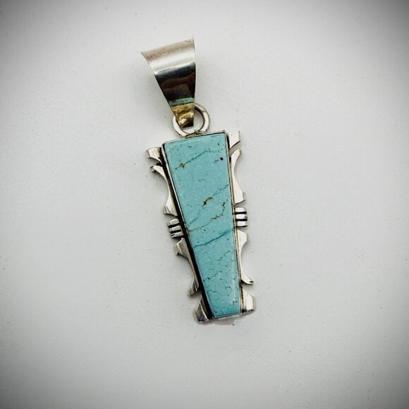 Jewelry - Steve Francisco SF Navajo Sterling Turquoise Inlay Pendant